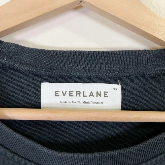 Everlane The Crew Sweatshirt Cotton In Black Color - Picture 9 of 13